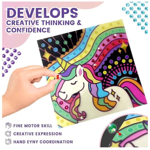 Suncatcher Gem Art Kits: 5 Designs, Diamond Painting for Kids, Window Art Crafts - Picture 2 of 7